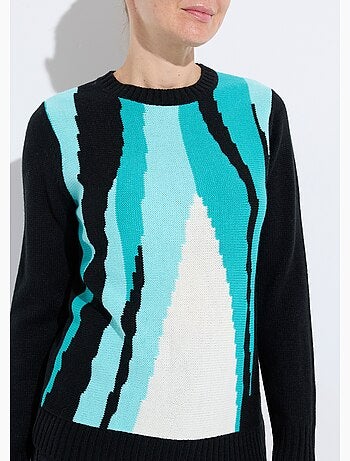 Pull chaud col rond jacquard graphique - Afibel
