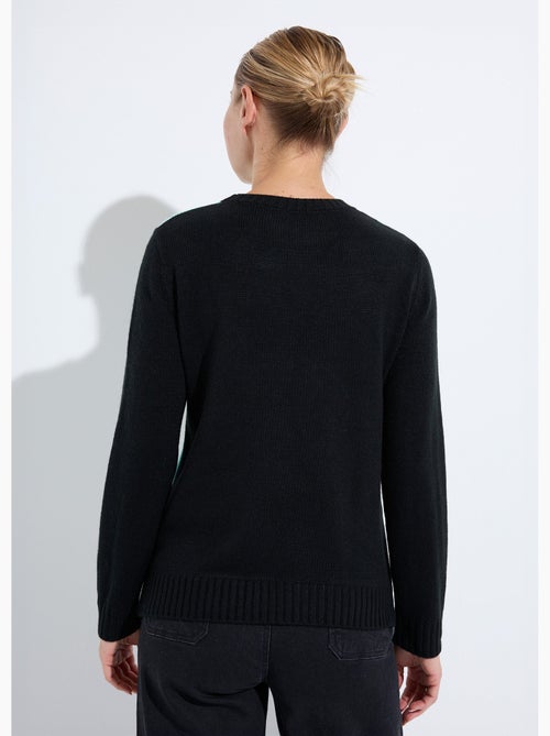 Pull chaud col rond jacquard graphique - Afibel - Kiabi