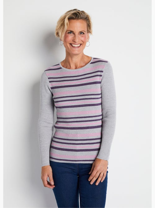 Pull chaud col rond laine mérinos - Afibel - Kiabi