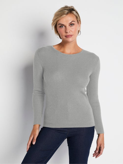 Pull chaud col rond laine mérinos - Afibel - Kiabi