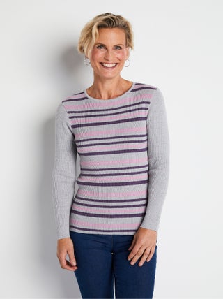 Pull chaud col rond laine mérinos