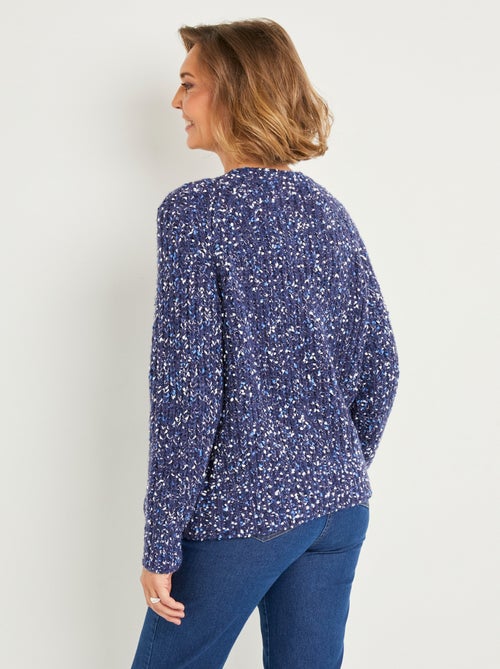 Pull chaud col rond maille fantaisie perlée - Afibel - Kiabi