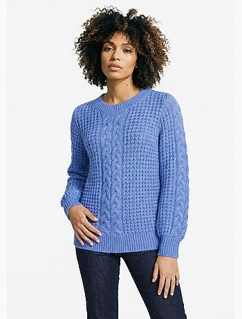 Pull chaud col rond maille moelleuse fantaisie - Afibel
