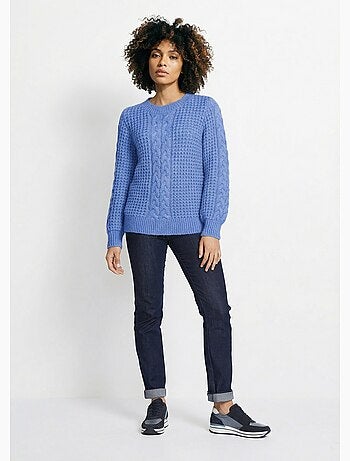 Pull chaud col rond maille moelleuse fantaisie - Afibel