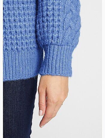 Pull chaud col rond maille moelleuse fantaisie - Afibel