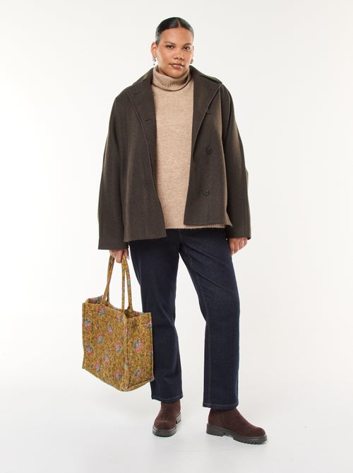 Pull chaud col roulé avec fentes à la base - Kiabi