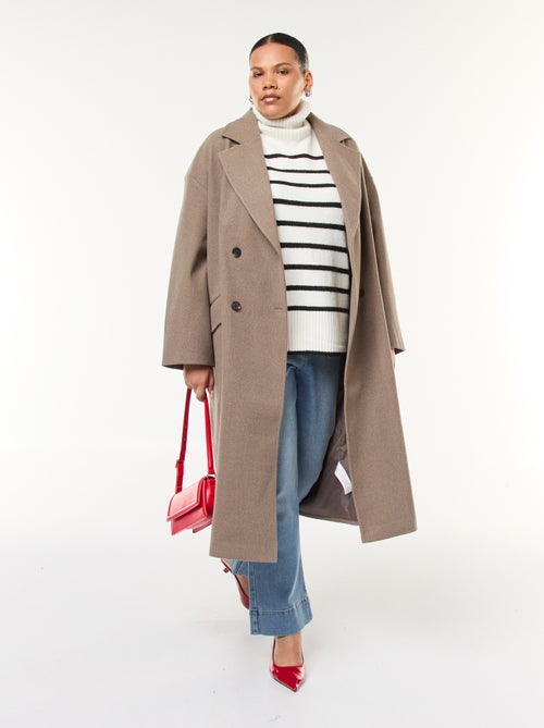 Pull chaud col roulé avec fentes à la base - Kiabi