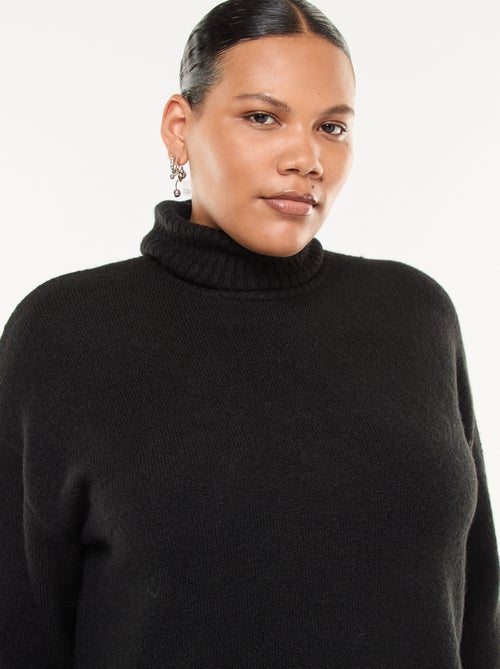 Pull chaud col roulé avec fentes à la base - Kiabi