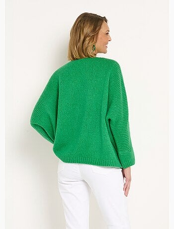 Pull chaud col v avec mohair et laine - afibel