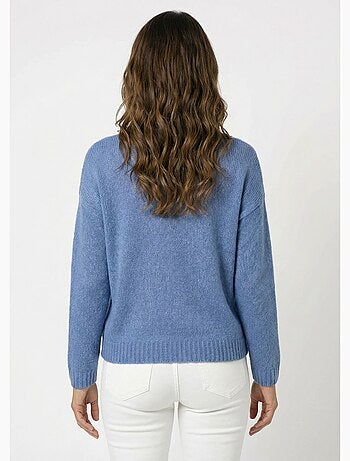 Pull chaud col V en maille avec mohair - AFIBEL