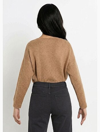 Pull chaud col V en maille avec mohair - AFIBEL