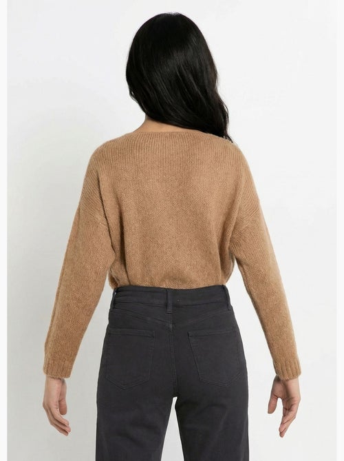Pull chaud col V en maille avec mohair - AFIBEL - Kiabi