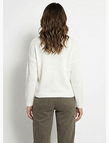 Pull chaud col V en maille avec mohair