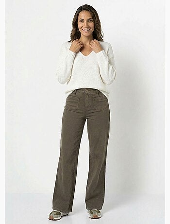 Pull chaud col V en maille avec mohair