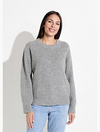 Pull chaud côtelé avec laine et fibres recyclées - Afibel