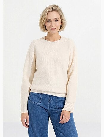 Pull chaud côtelé avec laine et fibres recyclées - Afibel