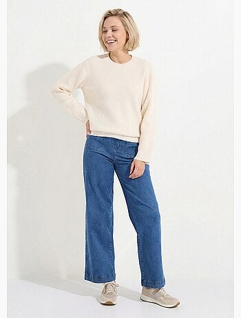 Pull chaud côtelé avec laine et fibres recyclées - Afibel