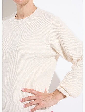 Pull chaud côtelé avec laine et fibres recyclées - Afibel