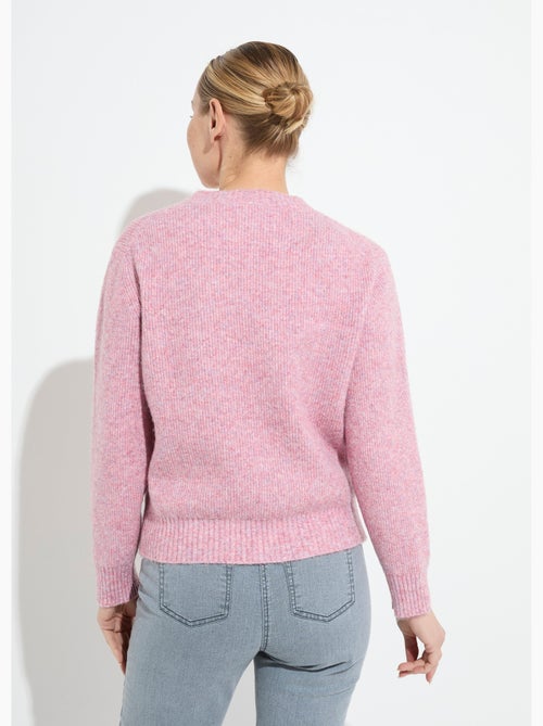 Pull chaud côtelé avec laine et fibres recyclées - Afibel - Kiabi