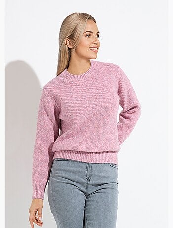 Pull chaud côtelé avec laine et fibres recyclées