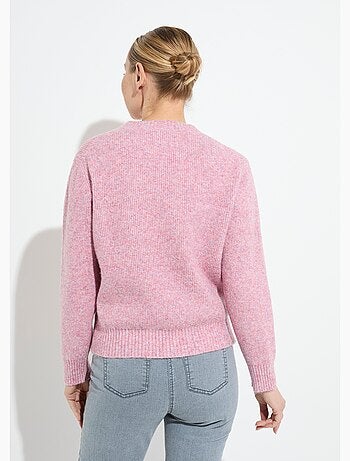 Pull chaud côtelé avec laine et fibres recyclées