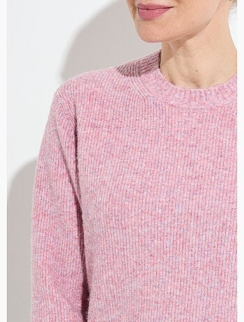 Pull chaud côtelé avec laine et fibres recyclées