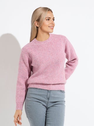 Pull chaud côtelé avec laine et fibres recyclées