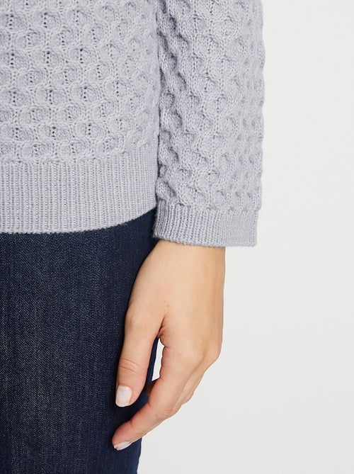 Pull chaud court col montant maille épaisse - Afibel - Kiabi