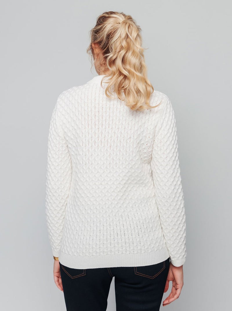 Pull chaud court col montant maille épaisse - Afibel Beige - Kiabi
