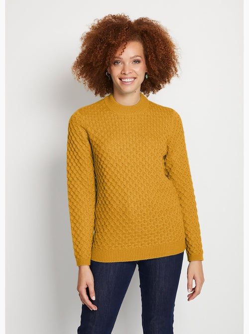 Pull chaud court col montant maille épaisse - Afibel - Kiabi