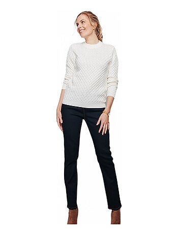 Pull chaud court col montant maille épaisse - Afibel