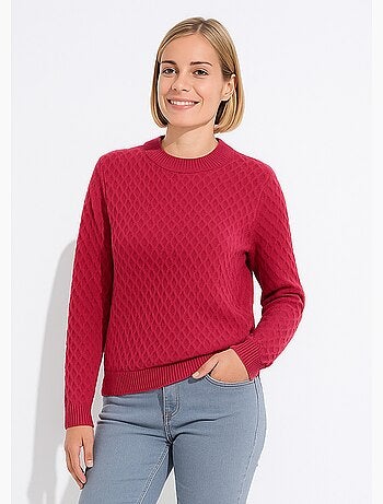 Pull chaud court col montant maille épaisse - Afibel