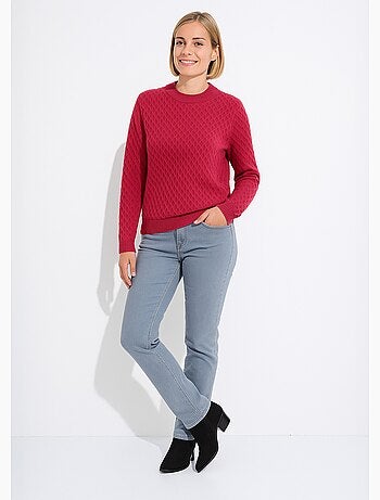 Pull chaud court col montant maille épaisse - Afibel