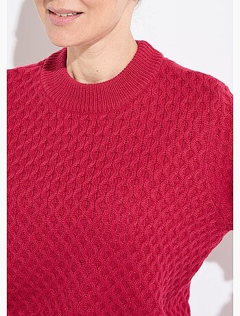 Pull chaud court col montant maille épaisse - Afibel