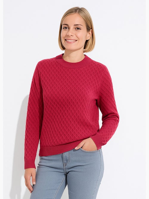 Pull chaud court col montant maille épaisse - Afibel - Kiabi