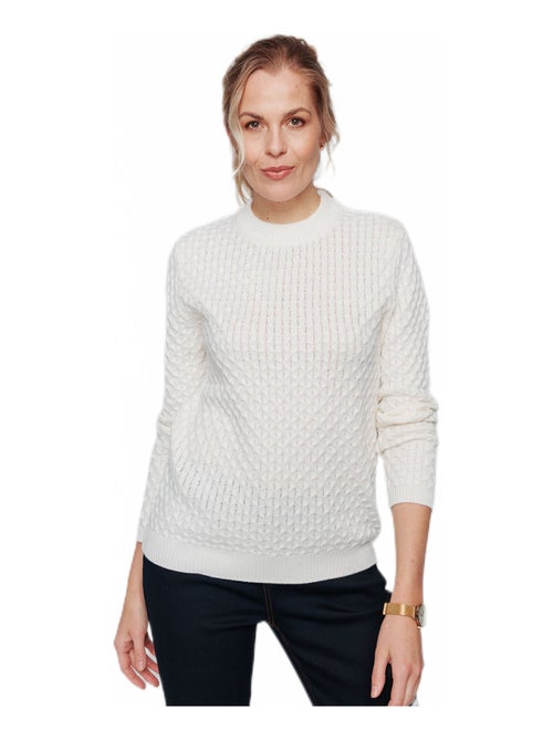 Pull chaud court col montant maille épaisse - Kiabi