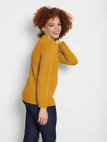 Pull chaud court col montant maille épaisse