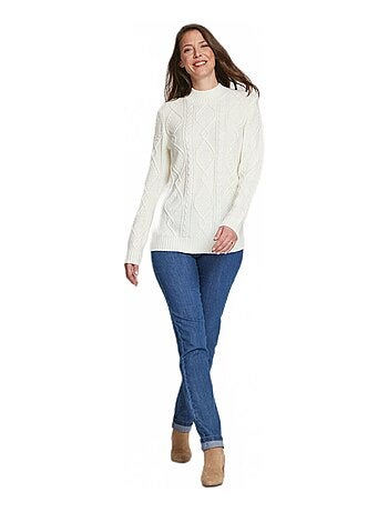 Pull chaud court col montant torsades - afibel