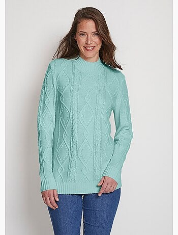 Pull chaud court col montant torsades - Afibel