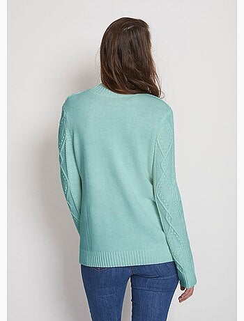 Pull chaud court col montant torsades - Afibel
