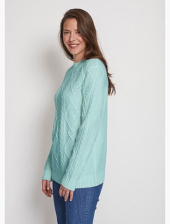 Pull chaud court col montant torsades - Afibel