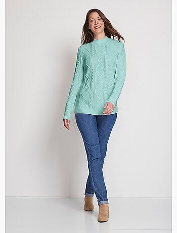 Pull chaud court col montant torsades - Afibel