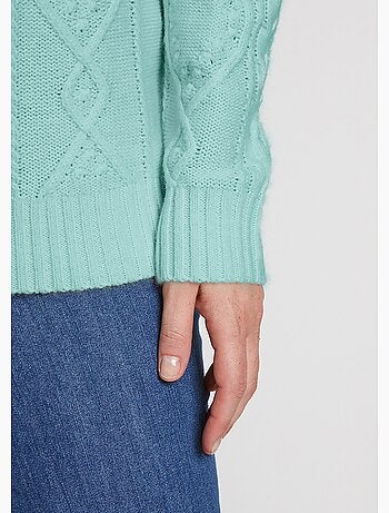 Pull chaud court col montant torsades - Afibel