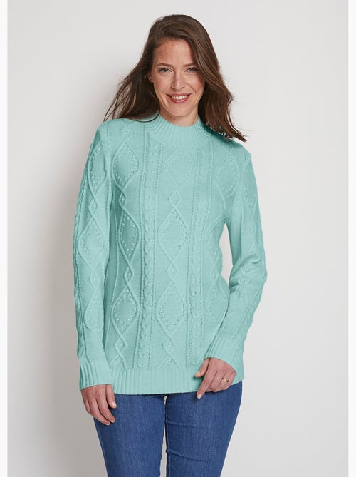 Pull chaud court col montant torsades - Afibel - Kiabi