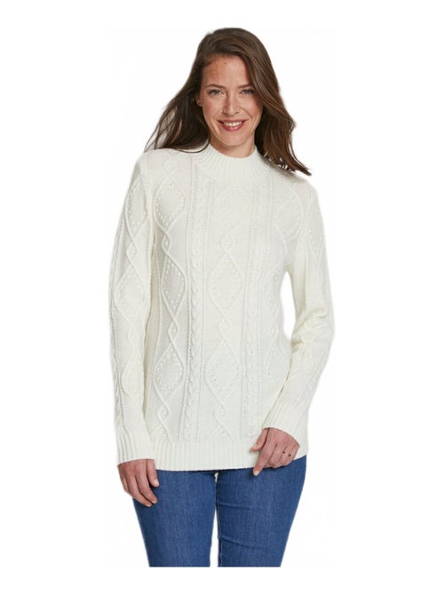 Pull chaud court col montant torsades - Kiabi