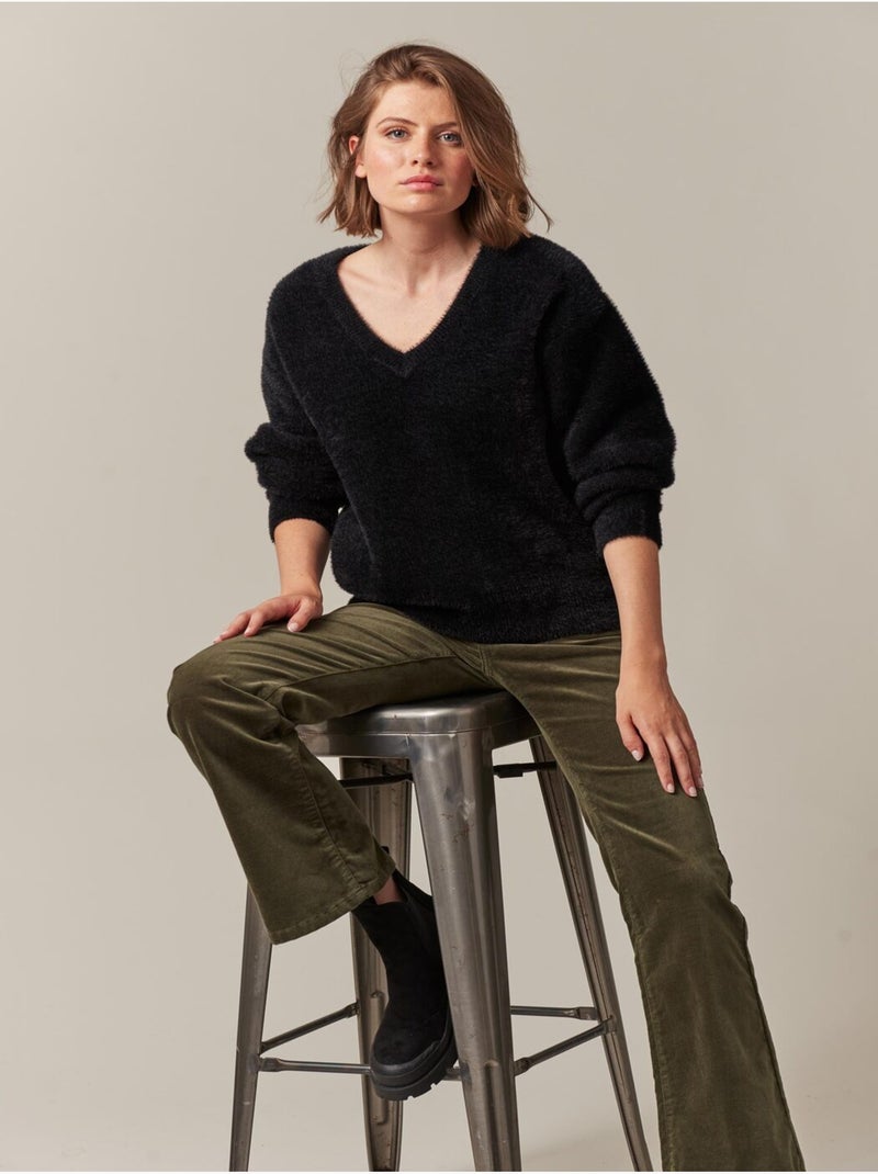 Pull chaud & duveteux 'Deeluxe' Noir - Kiabi