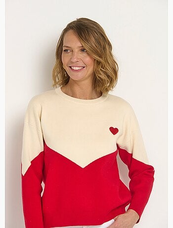 Pull chaud effet graphique détail c¿ur - AFIBEL