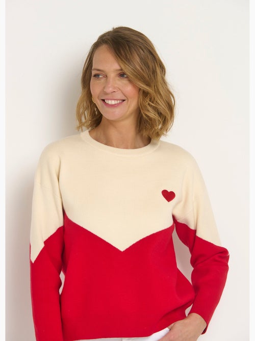 Pull chaud effet graphique détail c¿ur - AFIBEL - Kiabi