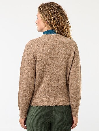 Pull chaud en maille moulinée