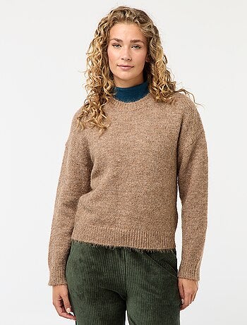 Pull chaud en maille moulinée